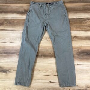 7 For All Mankind Men Regular Slim Chino Pants Olive Gray Size 32 Cotton Stretch